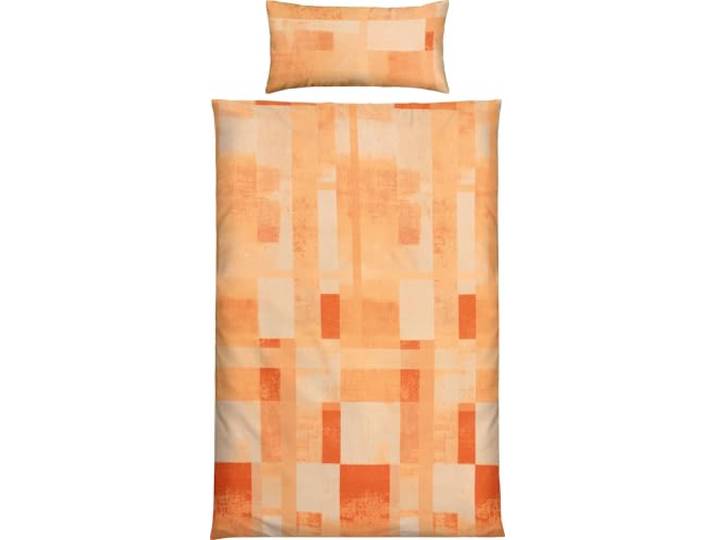 REDBEST Bettwäsche Single-Jersey Grafik Motive apricot-Terra Größe 40x80 cm / 135x200 cm - temperaturausgleichend, bügelfrei, mit Reißverschluss