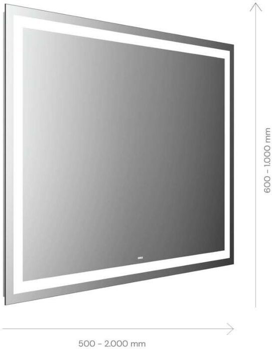 Emco Mi 230 LED-Lichtspiegel 105070007000100 700 x 700 mm, mit umlaufendem Lichtausschnitt