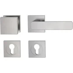 GRIFFWERK Wechselgarnitur MINIMAL MODERN Schraubtechnik GK4 Rosetten eckig Knopf SQUARE Samtgrau R
