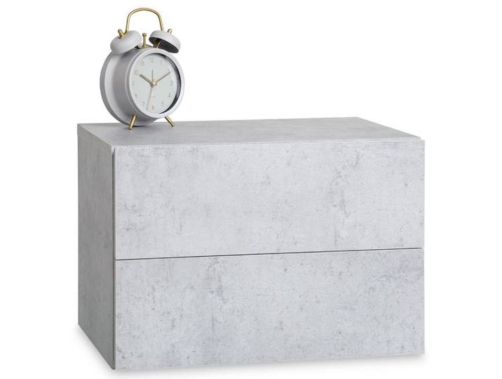 CARO-Möbel Hängender Nachttisch Anni Betonoptik, Grau, Mode, 42x29x30 cm, Schlafzimmer, Nachtkästchen