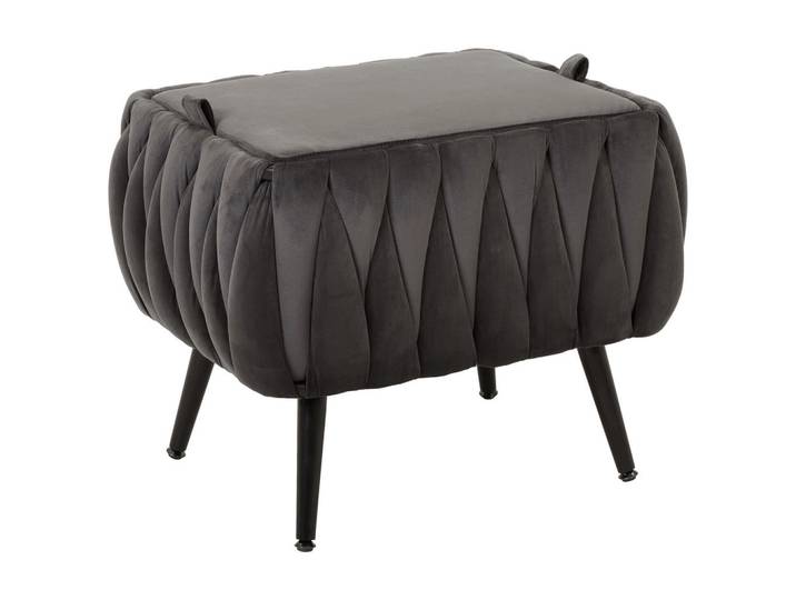 Xora Hocker, Schwarz, Dunkelgrau, Metall, rechteckig, 55x46x45 cm, Stauraum, Wohnzimmer, Hocker, Sitzhocker
