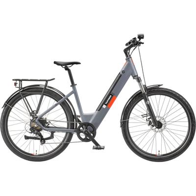 E-Bike TELEFUNKEN "E-City SUV300" Gr. 46, schwarz (basaltgrau, schwarz), Elektrofahrräder, 45,7cm, 27,5 Zoll (69,85cm), Pedelec, Elektrofahrrad, Damen u. Herren, innerhalb StVZO, 27,5 Zoll