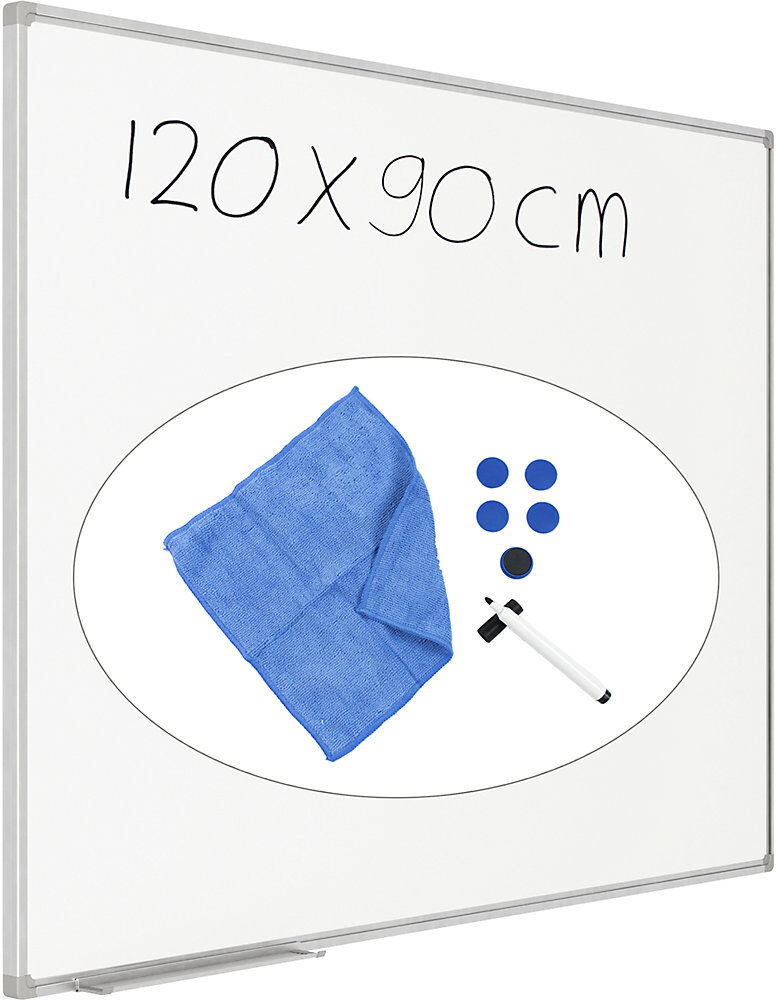 Whiteboard-Sets inkl. Zubehör, Stahlblech, lackiert, BxH 1200 x 900 mm eurokraft basic
