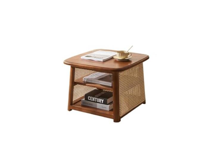 ksjdieunf Couchtisch Couchtisch Retro Massivholz Quadratischer Beistelltisch Kleiner Niedriger Tisch Tische for Wohnzimmer(A)