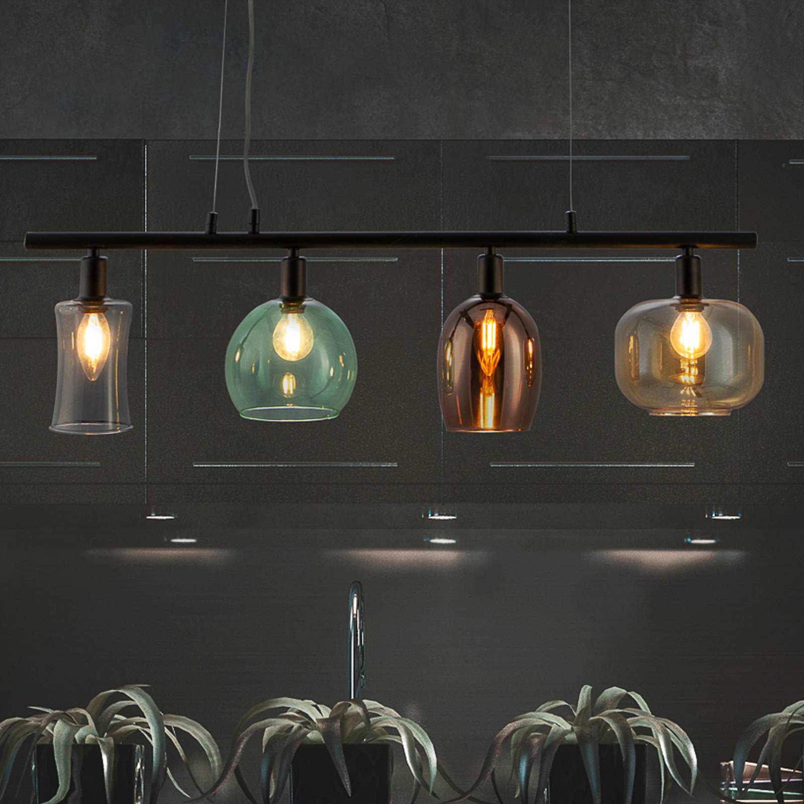 Nowa Glas Hängelampe Telesto, dimmbar, Multicolour, für Wohn- / Esszimmer, Glas, Pendelleuchte