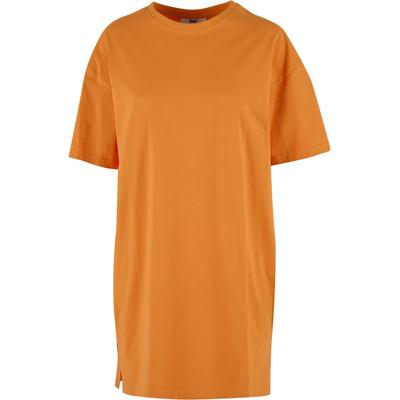 Shirtkleid DEF "DEF DEF Mini Kleider", Damen, Gr. S, US-Größen, orange (oriole), 100% Baumwolle, unifarben, oversize, Rundhals, Kleider Shirtkleid