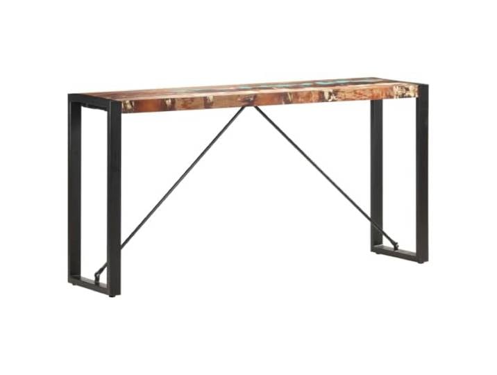 GPWERSDF Konsolentisch 150 x 35 x 76 cm Recyceltes Massivholz Schwarz Pulverbeschichtete Stahlbeine, Vintage Stil, Einzigartig, Flurtisch
