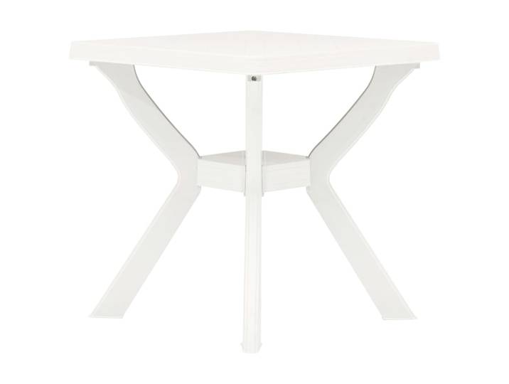 Table de bistrot blanche 70x70x72 cm en plastique moderne imperméable pour jardin, terrasse, cour (table uniquement)