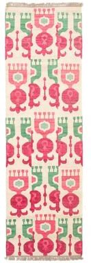 ECARPETGALLERY Flat-Weave Ankara FW Cream Wool Kilim - 2'3 x 7'7