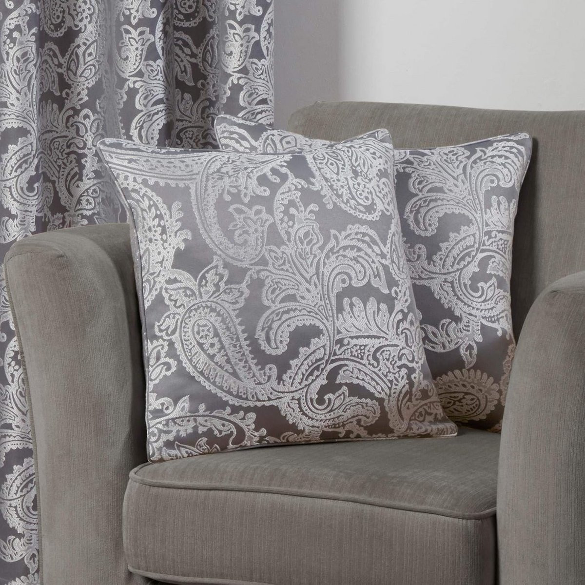 Duchess Kussenhoes Zilver 43x43 cm - 100% Polyester