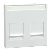 Zentralplatte zweifach mit Anschlussklemmen und Beschriftungsfeld für Modular Jack weiß (glänzend), Retail