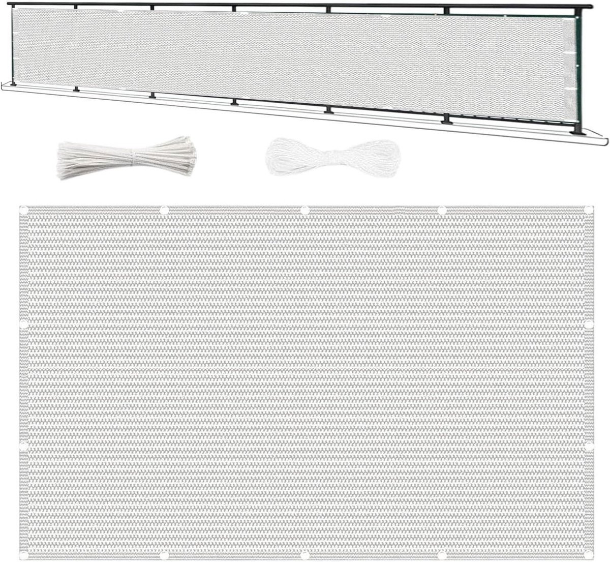 Wit Balkonscherm Inkijkbescherming - UV- en Weerbestendig Privacy Scherm - 270 x 350 cm