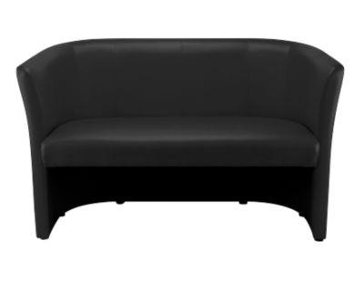 Nowy Styl Zweisitzer-Sofa CLUB DUO, Kunstleder, voll gepolstert, Sitzhöhe 455 mm, schwarz
