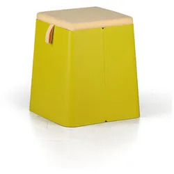 Kunststoffhocker mit Kissen BILLY, gelb