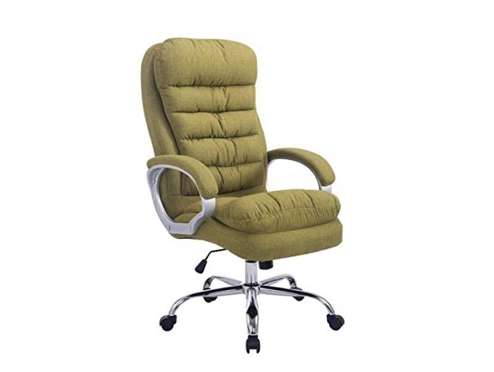 CLP Bürostuhl ergonomisch, XXL Vancouver, bis 150 kg belastbar, höhen-verstellbar, drehbar, kippbar fixierbar, Stoff Farbe grün
