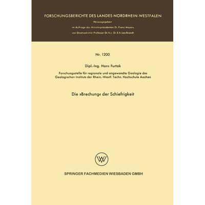 Die »Brechung« der Schiefrigkeit, Taschenbuch von Hans Furtak, VS Verlag für Sozialwissenschaften, 978-3-663-06079-6