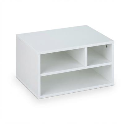 Relaxdays Druckerständer Schreibtisch, 3 Fächer, Regal für Drucker, Druckerhalter, H x B x T: 22,5 x 40 x 30 cm, weiß