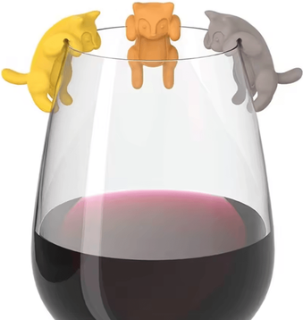Inspire Curations Creative Drink Markers Set Fun Silicone Wine Glass Charms For Parties & Cocktails style 5