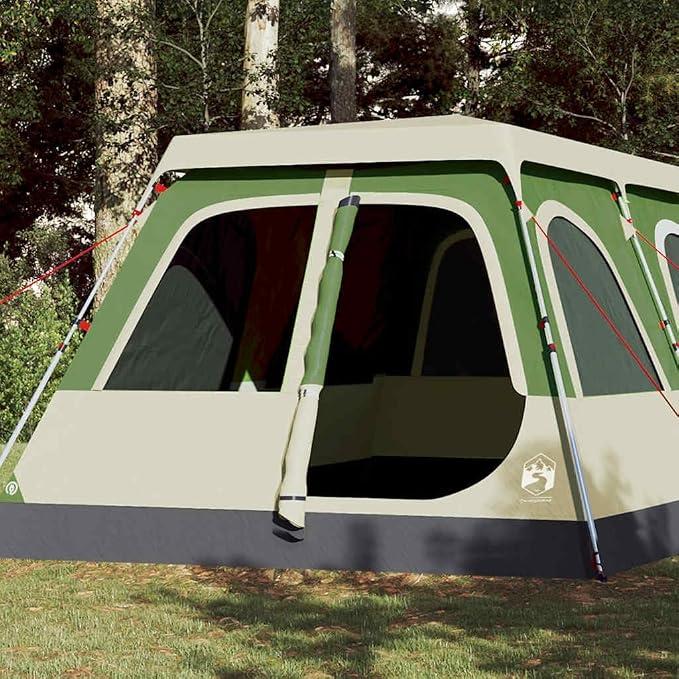 Kuppelzelt Familienzelt Personen mit Quick-Release System, wasserdichtes Campingzelt aus Polyester mit PolyurethanBeschichtung, Eingänge, Fenster, abnehmbares Überzelt