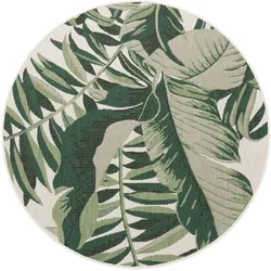 OUTDOORTEPPICH, mit Palmen-Motiv, Grün, Ø 160 cm
