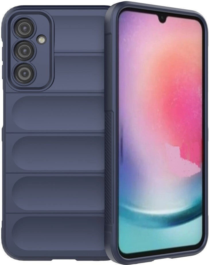 INCOVER Samsung Galaxy A24 Fleksibelt Plastik Bagside Cover - Mørkeblå