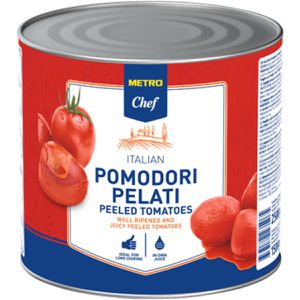 METRO-Chef Gemüsekonserve Pomodori Pelati, in eigenem Saft, ohne Zuckerzusatz, ganze geschälte Frucht, in der Dose, 2,5 kg