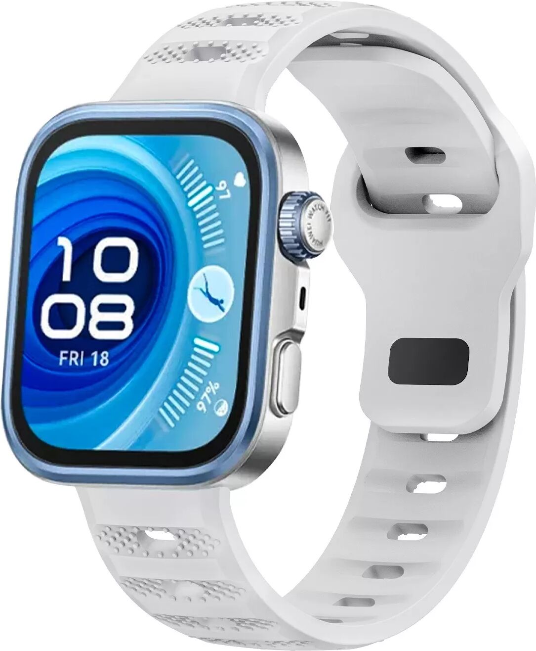 INF Silikonarmband für Kompatibel mit Huawei Fit 4/Fit 3 - Sportliches Design Weiß