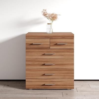 Meble Furniture Perth 6-Drawer Dresser, Modern European Design, 31.5W x 15.7D x 35.8H inches