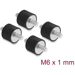 DELOCK Vibrationsdämpfer M6x1mm D20xH15mm 2x Außengew. 4 St.