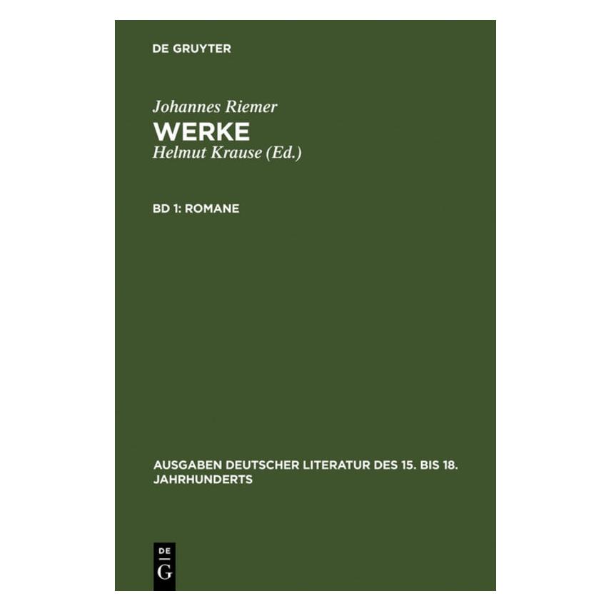 De Gruyter Riemer:Werke.1 (Deutsch, Hardcover, Johannes Riemer) (66438206)