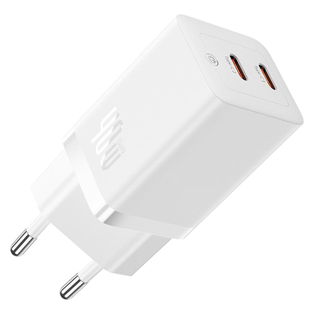 Baseus Wandladegerät GaN5 40W, 2x USB C (Weiss) (40 W, 1 Port) (CCGP180102)