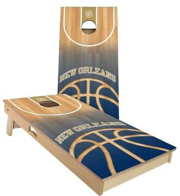 Skip's Garage New Orleans Basketball Outdoor Cornhole Board Set
