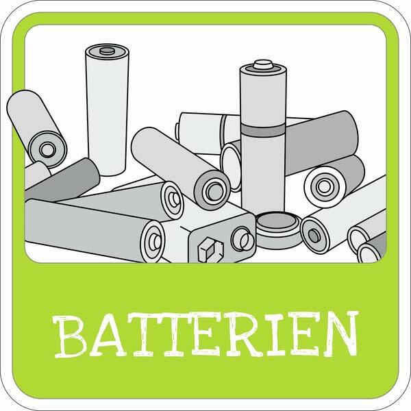 SafetyMarking® Hinweisschild Mülltrennung "Batterie" 10 x 10 cm 21.1658