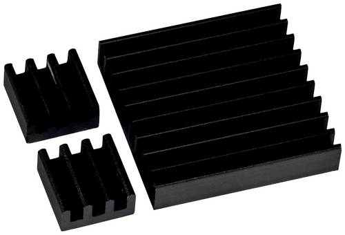 Joy-it RB-heatsink-B Kühlkörper-Set Passend für (Entwicklungskits): Raspberry Pi, Banana Pi, ASUS Tinker Board, Radxa Schwarz