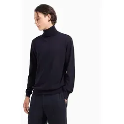 A|X Armani Exchange für Herren. 8NZM3CZM8AZ1510 Marineblauer Rollkragenpullover (S), Lässig, Wolle