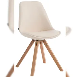 DELUKE Besucherstuhl TIRANA - Kunstleder Creme 47.5x55.5x83.5 cm | Besucherstühle Konferenzstuhl Wartezimmerstuhl Bürostühle Bürostuhl Konferenzraum