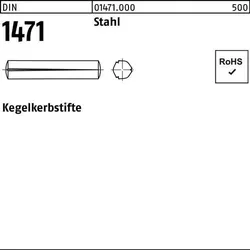 Kegelkerbstift DIN 1471 12x 60 Stahl 25 Stück