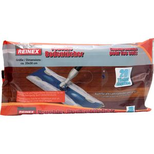Reinex Reinigungstücher 7834, Bodentücher, feucht, für glatte Böden, im Softpack, 20 Tücher