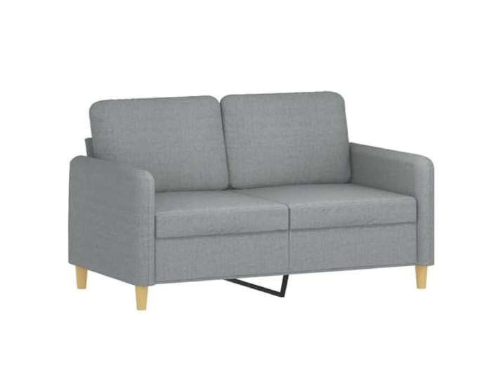 KTHLBRH Sofa-Set, 3-teilig, hellgrau mit Kissen 2-Sitzer, 3-Sitzer, Fußstütze, Stoff 100% Polyester, Rahmen Metall, Schaumstoff