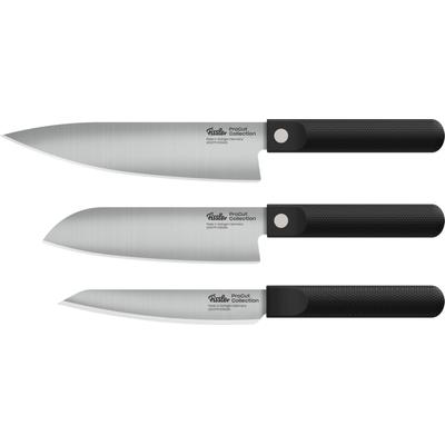 Messer-Set FISSLER "ProcCut Collection", silber (silberfarben, schwarz), Spezialklingenstahl, Kochmesser-Sets, Made in Germany, handgeschliffen, 12C27M Spezialmesserstahl