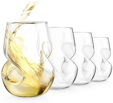 Final Touch Set of 4 Conundrum Stemless White Wine Glasses - 9 oz