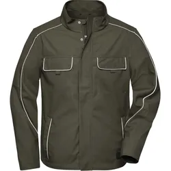 James & Nicholson Unisex Workwear Softshell Light Jacke Solid Softshell-Jacke JN882 olive 6XL