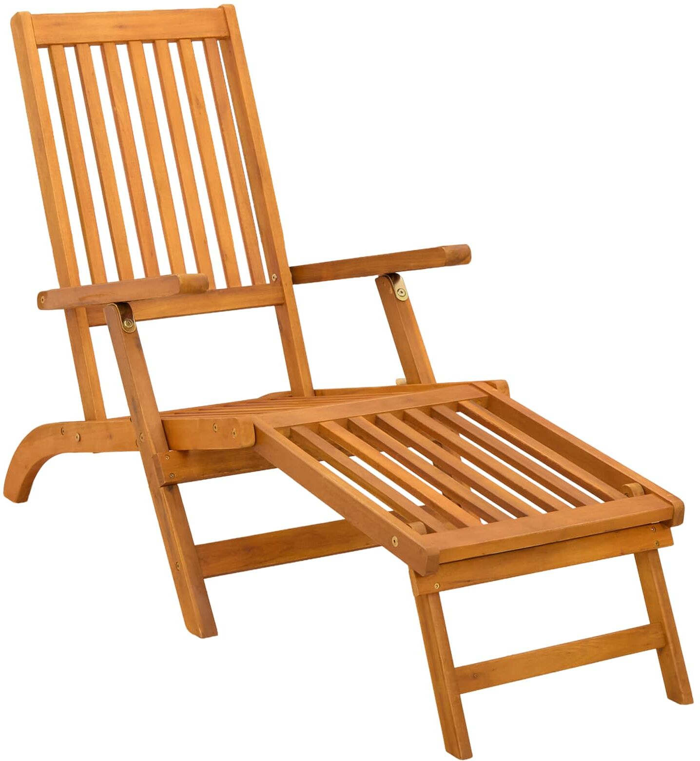 vidaXL Reclining and Folding Sunlounger 2 pc Bois d'Acacia Massif
