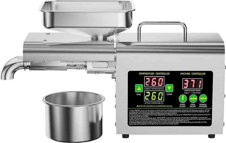 Automatische Ölpresse - Modell T2S - Großes Display - Temperaturregelung - Kalt- und Heißpressung - 220V EU-Stecker