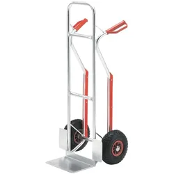 ROLLCART Alu-Stapelkarre mit Luftbereifung bis 150 kg silber, 48x117.5x49 cm