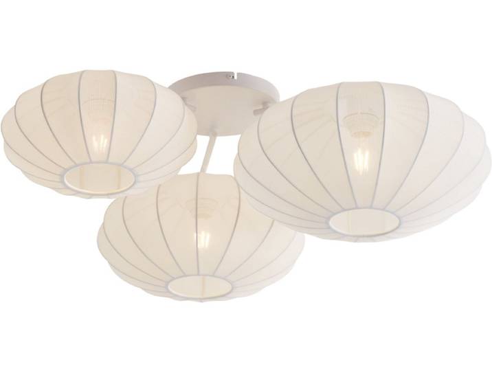 QAZQA bida - Japandi Plafondlamp - 3 lichts - L 80 cm - Wit - Woonkamer Slaapkamer