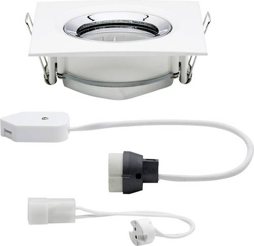 Paulmann Nova Bad-Einbauleuchte Halogen GU10, GU5.3 35W IP65 Weiß (matt), Chrom