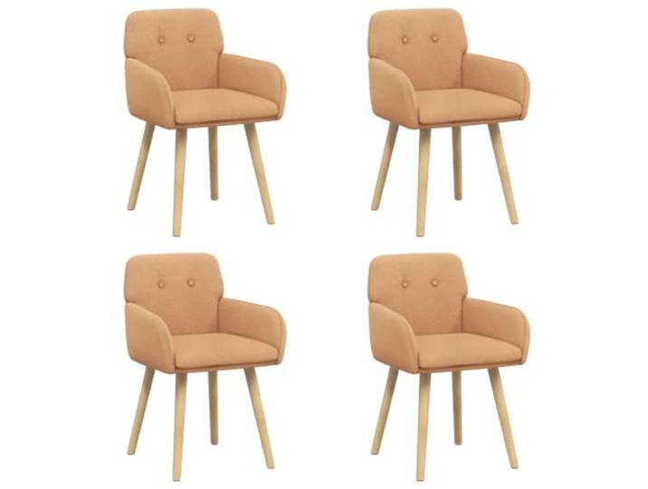 XHNIFBN Esszimmerstühle 4er Set Bouclé Beige Polsterstuhl 59x57x85cm Moderne Polstersessel mit ergonomischen Armlehnen und Beinen aus Kautschukholz für Wohnzimmer und Esstisch.