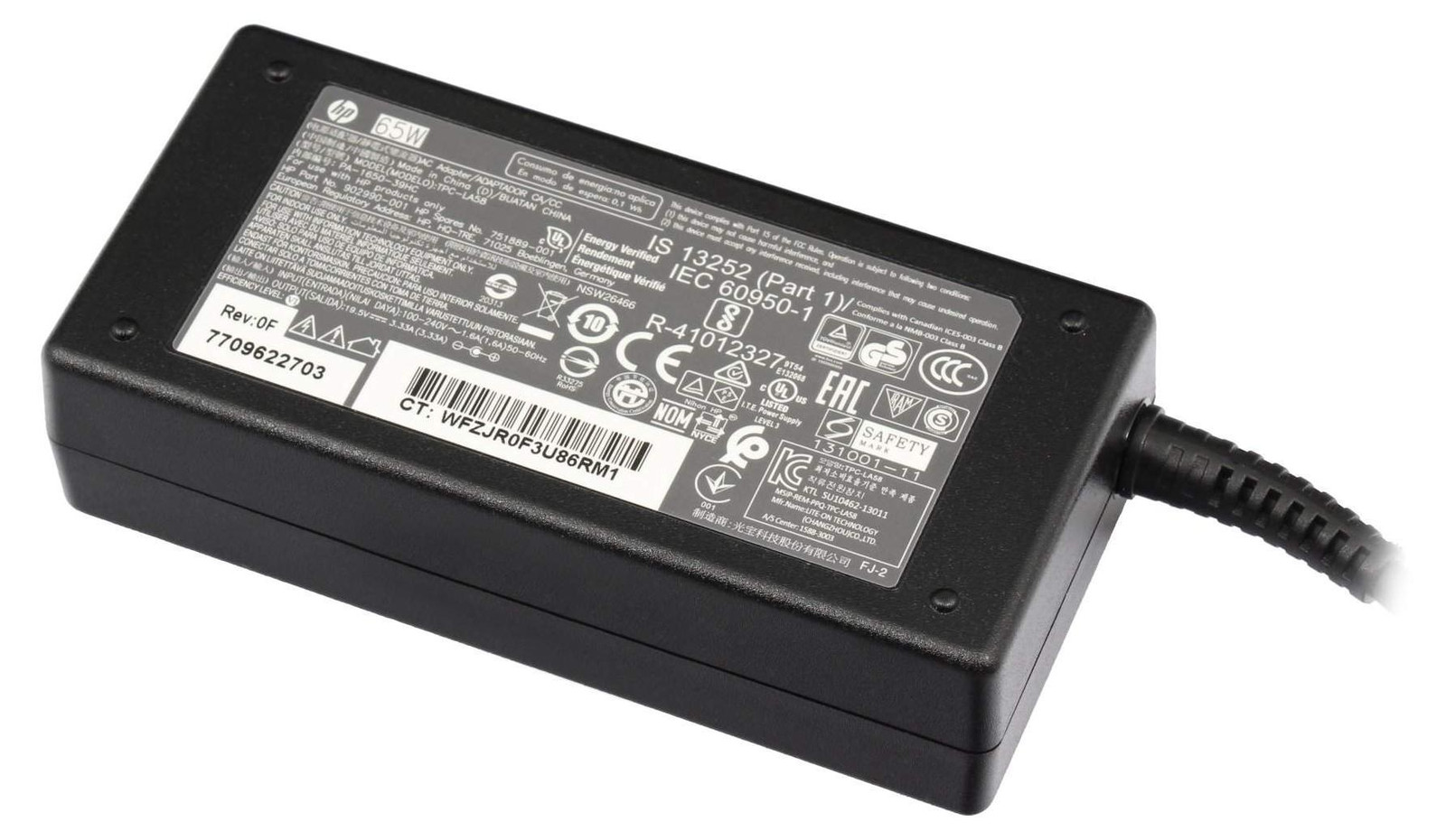 HP 65W Smart-voeding voor HP-laptops modelnummer 3N853AV