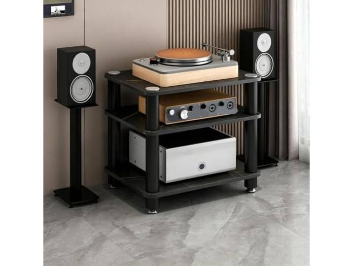 ZSCNYHMT HiFi-Rack, Audio-Ständer Mit Mehrstöckigem Aufbewahrungsdesign Mehrstöckiger Stauraum, abgerundete Kanten, rutschfeste Füße, für Wohnzimmer und Audio-Setups(C,52cm/20.4in)